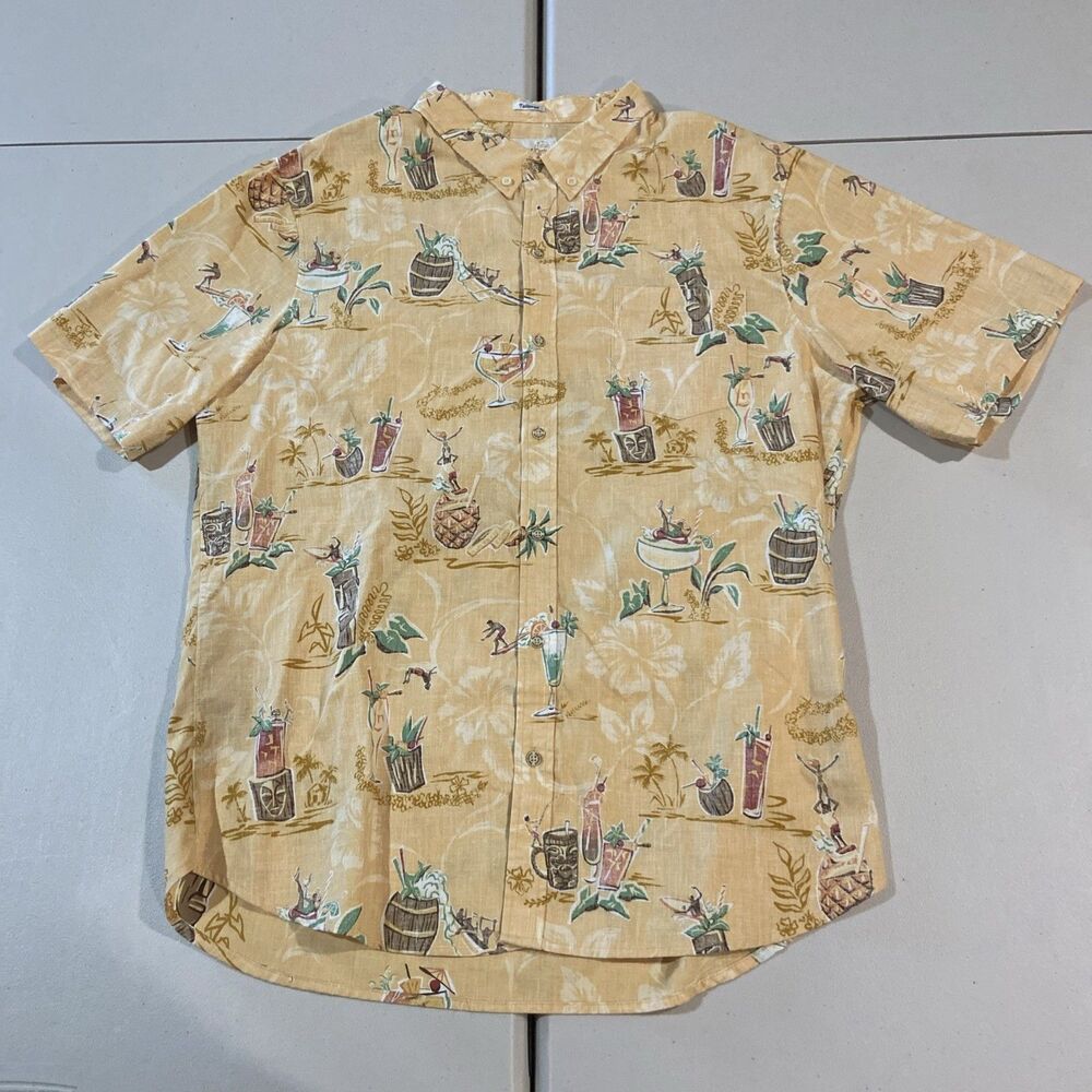 Reyn Spooner Men's Vintage 90s Tiki Cocktails Bar Aloha Tailored Shirt Sz XXL
